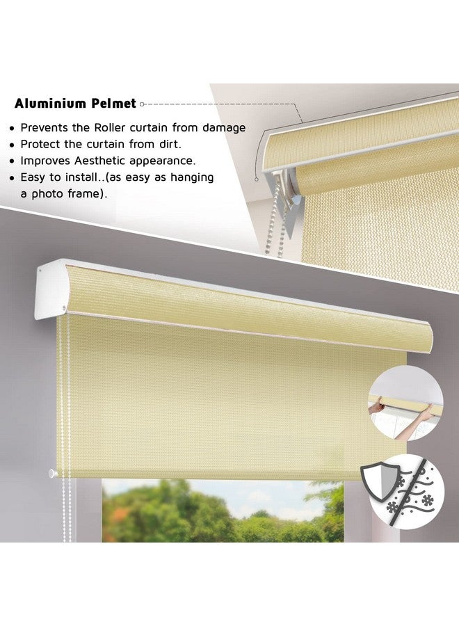 HIPPO 180 GSM HDPE Outdoor Balcony Roller Blind, UV & Dust Protection Corded Roll Up and Down Light Filtering Blinds for Garden (Ivory, 4FTX7FT) - Image 3
