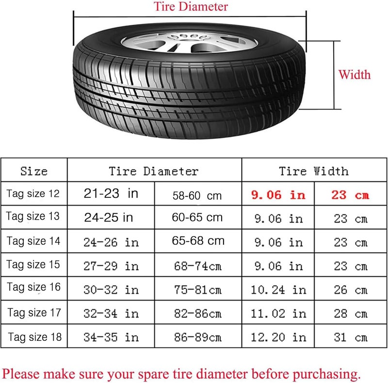 MOONET Spare Tire Cover Thickening Leather Tire Cover Universal Fit for Jeep, Trailer, RV, SUV, Truck, (Fits Entire Tire Diameters 24"-25", Tire Width 9") - Image 2