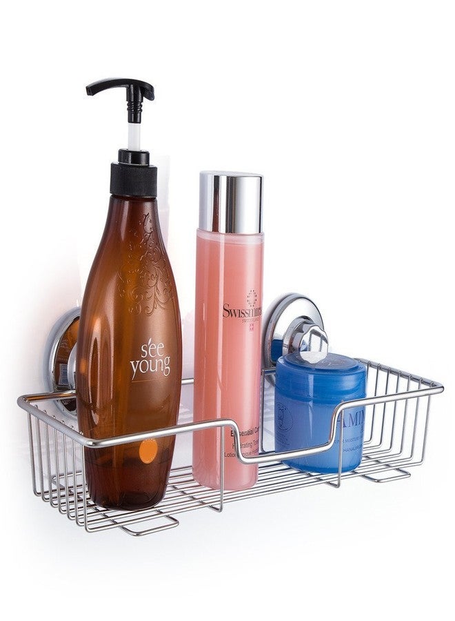 iPEGTOP Strong Suction Cup Shower Caddy Bath Shelf Storage with 4 Side Hooks, Combo Organizer Basket for Shampoo, Conditioner, Soap, Razor Bathroom Accessories, Chrome, 2 Count - Image 5