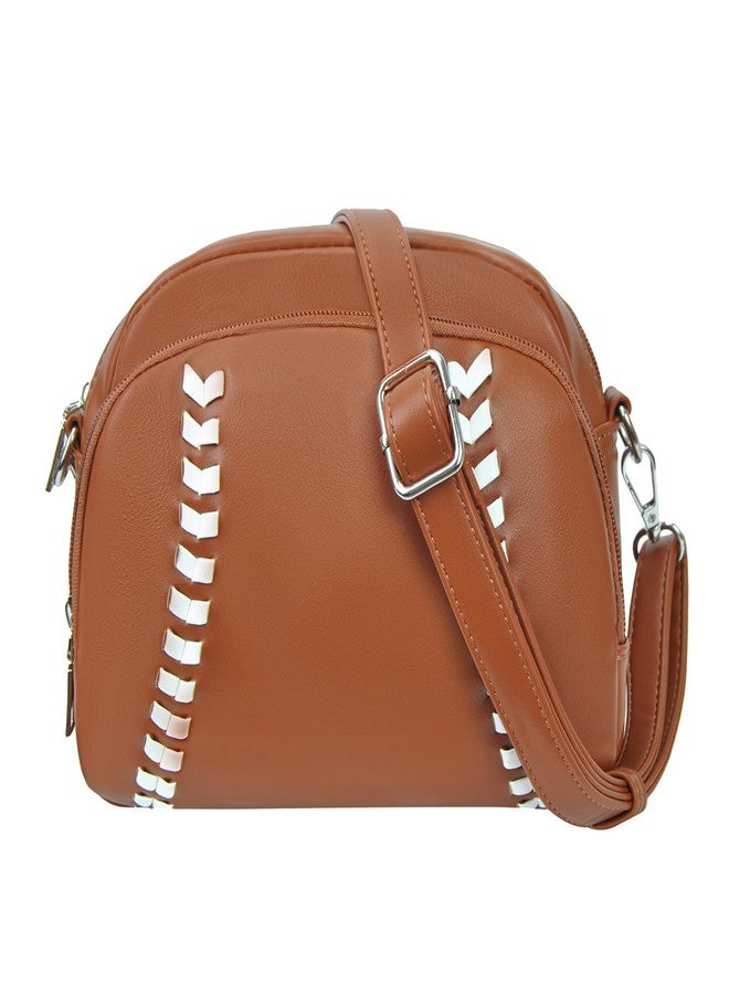 NGIL Sport Theme Crossbody Purse Vegan Leather Shoulder Bag for Women, Functional Handbag with Adjustable Strap for Game Day (Football Brown) - Image 3