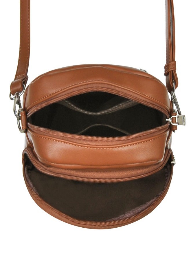NGIL Sport Theme Crossbody Purse Vegan Leather Shoulder Bag for Women, Functional Handbag with Adjustable Strap for Game Day (Football Brown) - Image 5