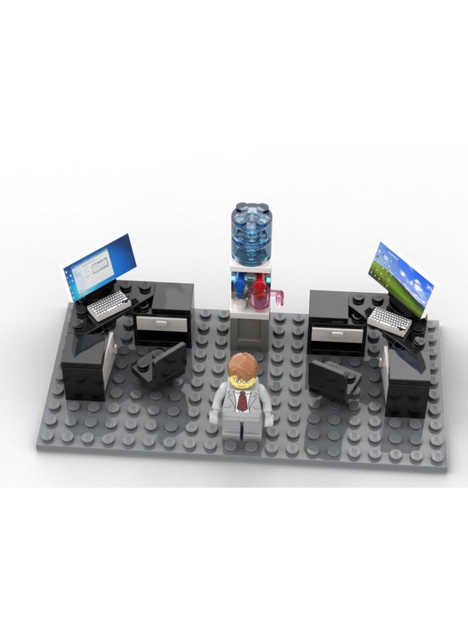 Custom Toys & Hobbies Custom Toys & Hobbies INC Building Bricks Businessman Lawyer Office Setup- Premium Quality Desk Keyboard Computer & Minifigure Holiday Birthday Gift for Kids (Full Office)  - Image 1