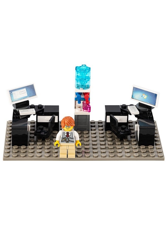 Custom Toys & Hobbies Custom Toys & Hobbies INC Building Bricks Businessman Lawyer Office Setup- Premium Quality Desk Keyboard Computer & Minifigure Holiday Birthday Gift for Kids (Full Office)  - Image 5