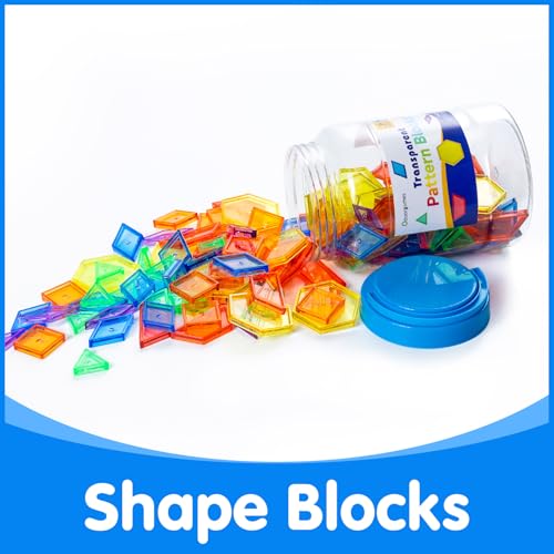 Odoorgames 140 Pcs Translucent Pattern Blocks Educational Light Table Manipulatives and Accessories Fun and Engaging Geometric Shapes - Image 5