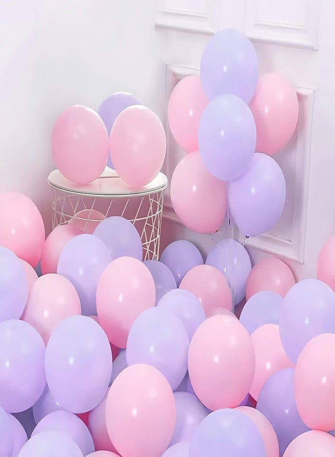 Flyloons Pink Purple Pastel Balloons Pack of 50 for birthday decoration items also suitable Baby Shower, Anniversary, Wedding, Celebration, Party - Image 1