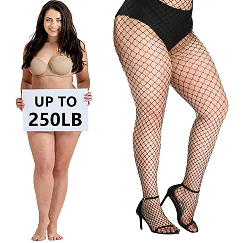 Buauty 3 pcs black fishnet stockings for women, fishnet tights plus size one size fit all1 - Image 3