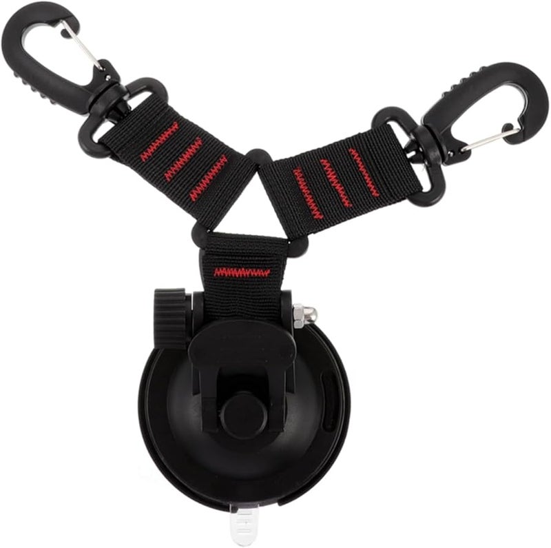 Black Suction Cup Carabiner Hooks for Camping Tent and Home Storage - Image 2