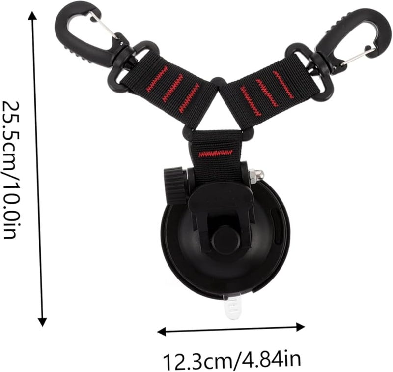 Black Suction Cup Carabiner Hooks for Camping Tent and Home Storage - Image 3