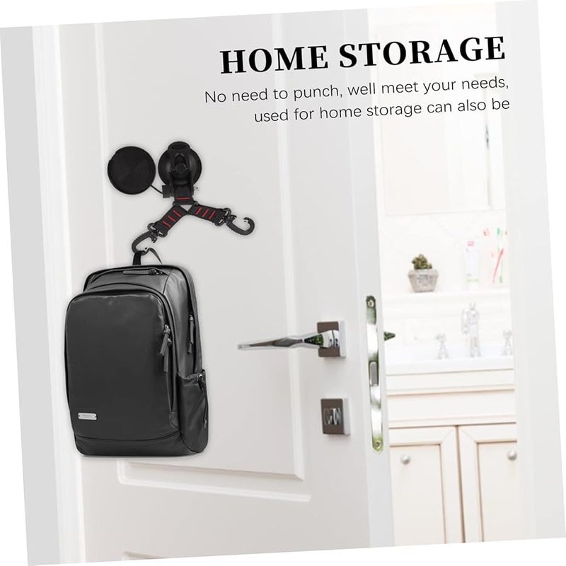 Black Suction Cup Carabiner Hooks for Camping Tent and Home Storage - Image 5