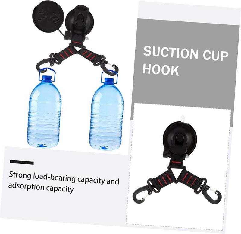 Black Suction Cup Carabiner Hooks for Camping Tent and Home Storage - Image 4