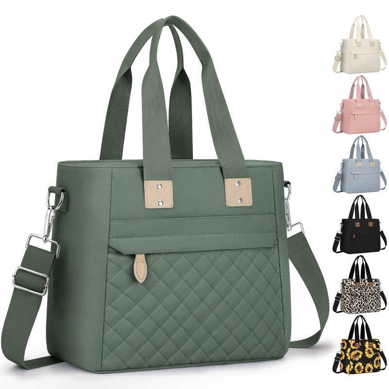 Capolo Insulated Lunch Box for School - Large Thermal Lunch Bag Women with Removable Shoulder Strap, Reusable Lunch Cooler Tote Bags Purse for Adults Work, Picnic, Hiking, Beach, Travel, MediumGreen - Image 1