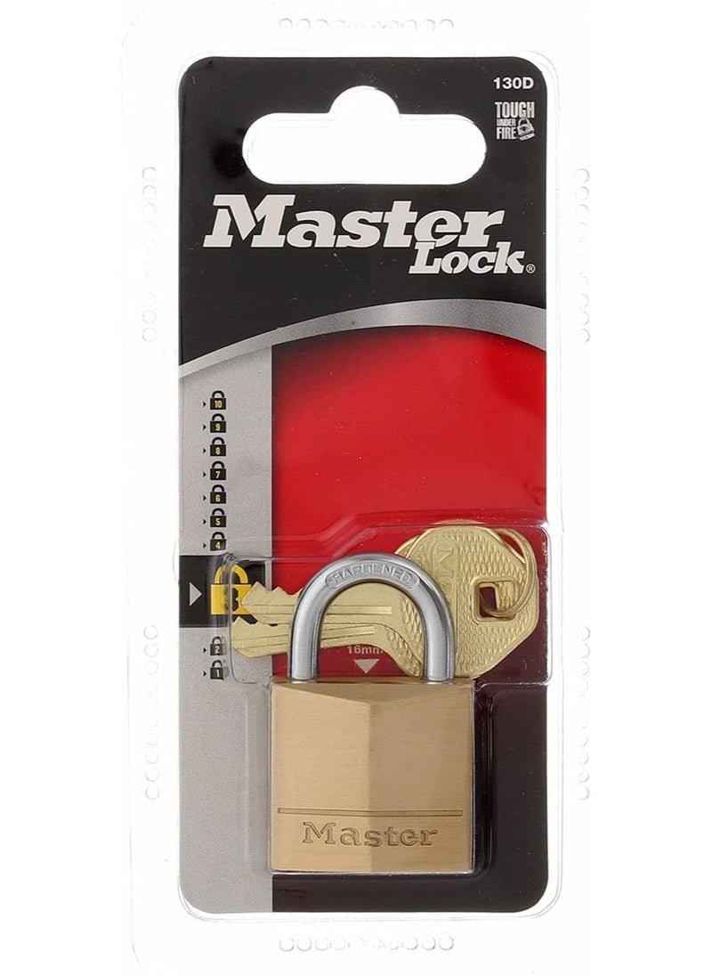 Master Lock Master Lock 130D Solid Brass Padlock, 1-3/16-inch  - Image 5