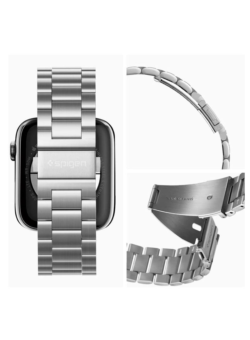 Phone Planet Modern Fit designed For Apple Watch Band for Apple Watch Ultra (49mm), Series 8/7 (45mm), Series SE2/6/SE/5/4 (44mm) and Series 3/2/1 (42mm) Metal Strap - Silver - Image 2
