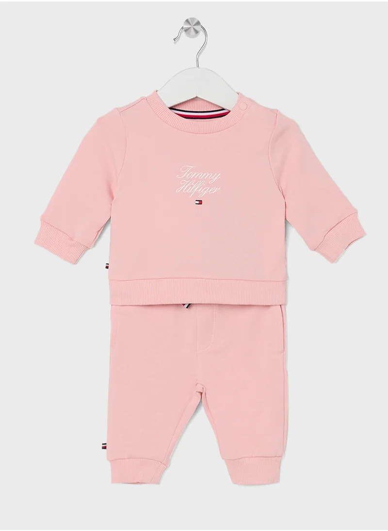 تومي هيلفيغر Infant Logo Sweatshirt & & Pant Set