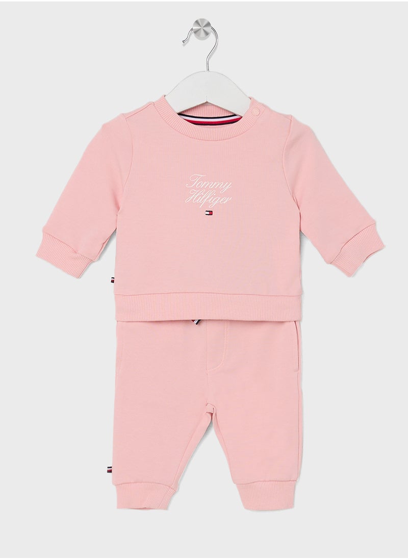 TOMMY HILFIGER Infant Logo Sweatshirt & & Pant Set  - Image 1