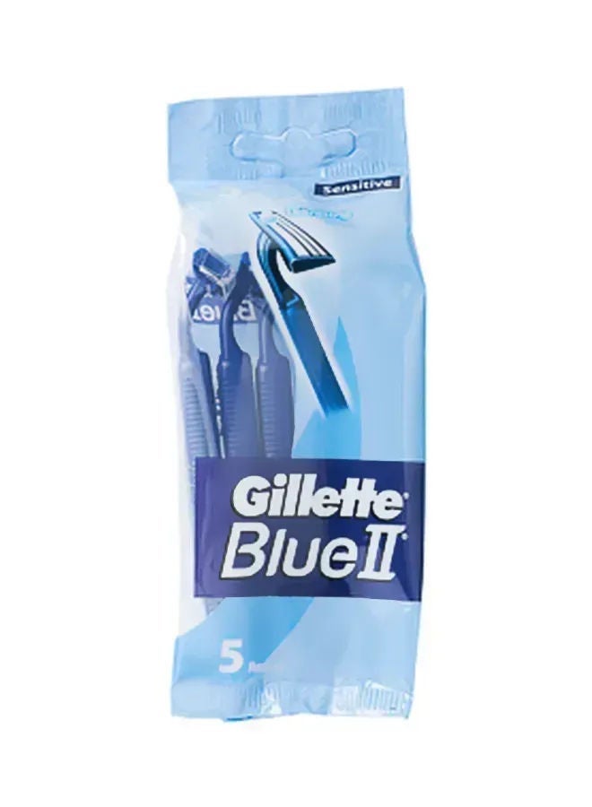 Gillette Blue II Disposable Razors For Men, 5'S
