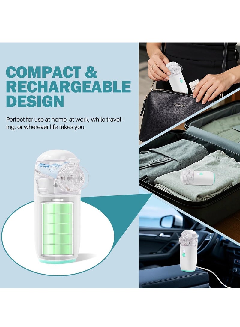 إسكدنيا مرطب بخاخ شبكي بالموجات فوق الصوتية للأطفال الرجال النساء مرطب بخار محمول صغير محمول باليد للأطفال والرجال للنساء للمنزل والسفر أبيض - Image 5