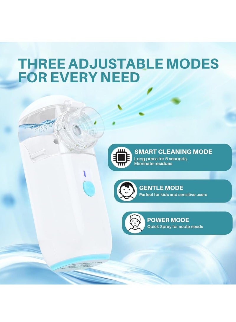 إسكدنيا مرطب بخاخ شبكي بالموجات فوق الصوتية للأطفال الرجال النساء مرطب بخار محمول صغير محمول باليد للأطفال والرجال للنساء للمنزل والسفر أبيض - Image 3