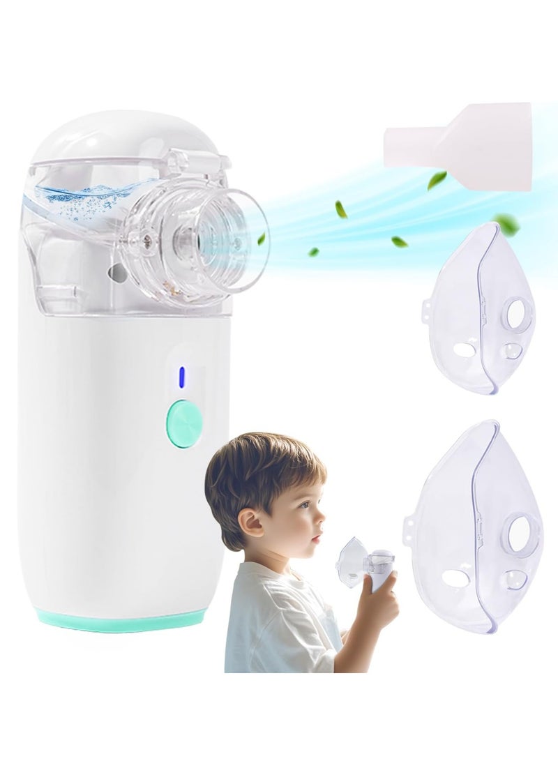 إسكدنيا مرطب بخاخ شبكي بالموجات فوق الصوتية للأطفال الرجال النساء مرطب بخار محمول صغير محمول باليد للأطفال والرجال للنساء للمنزل والسفر أبيض - Image 1