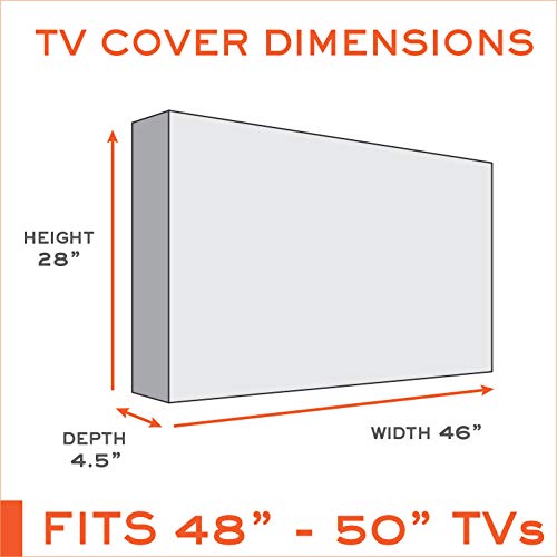 Bozzcovers Outdoor TV Cover 48, 49, 50 inch - WITH FRONT FLAP - Weatherproof, Waterproof protection, Soft Interior, With Bottom cover - Black - Image 2