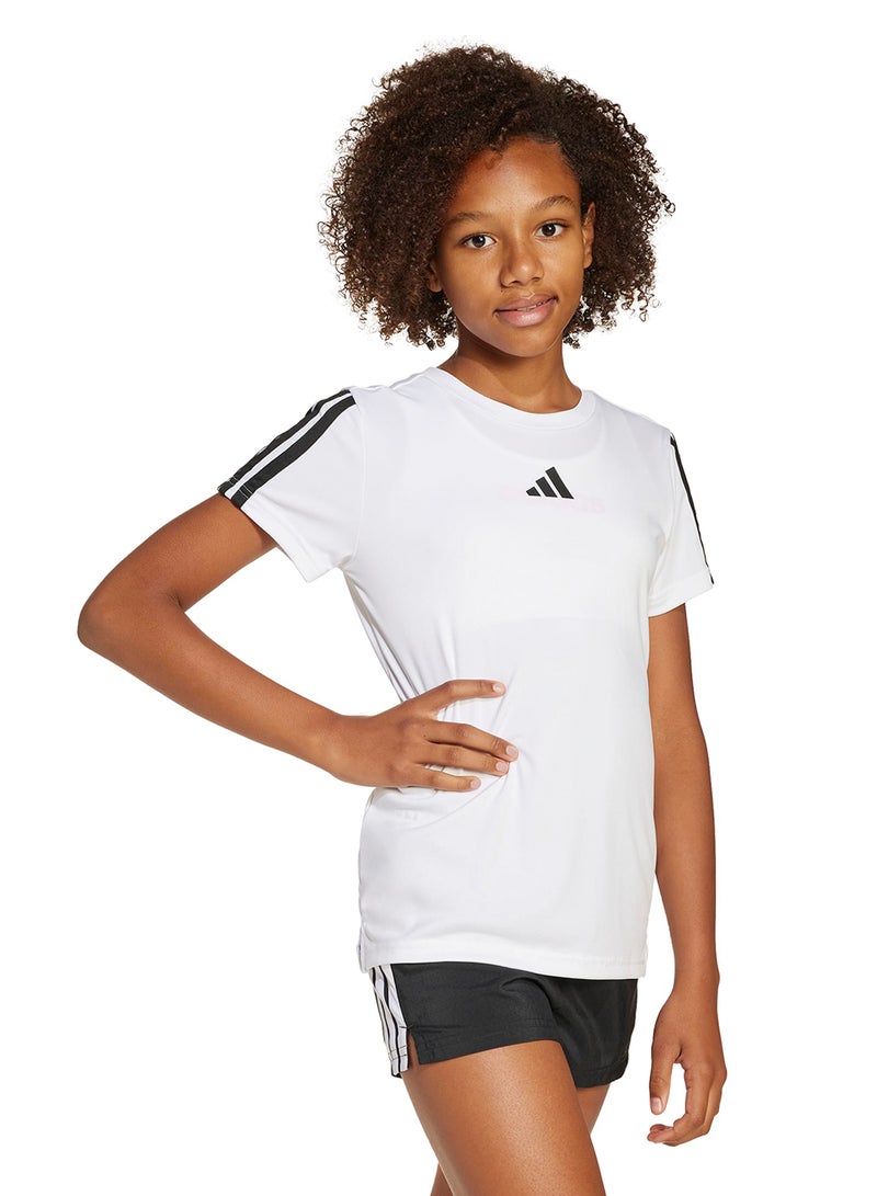 Adidas Youth Training Essential 3 Stripe T-Shirt - Image 1
