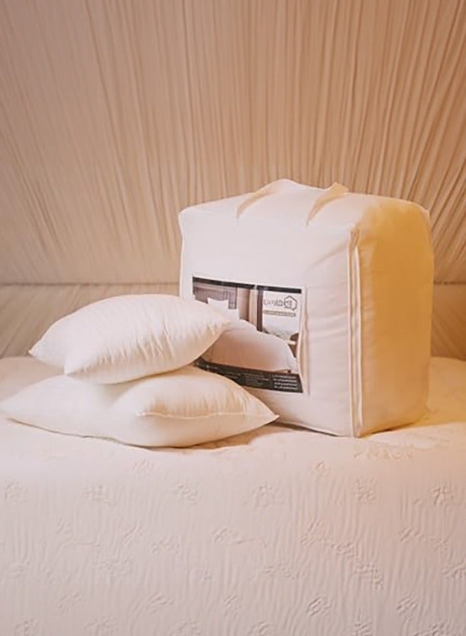 In-House Saving Package | Comforter Package Two Layers Microfiber Mattress Topper 14cm and 2 Hotel Pillows Size 75x50 cm - White - Image 1
