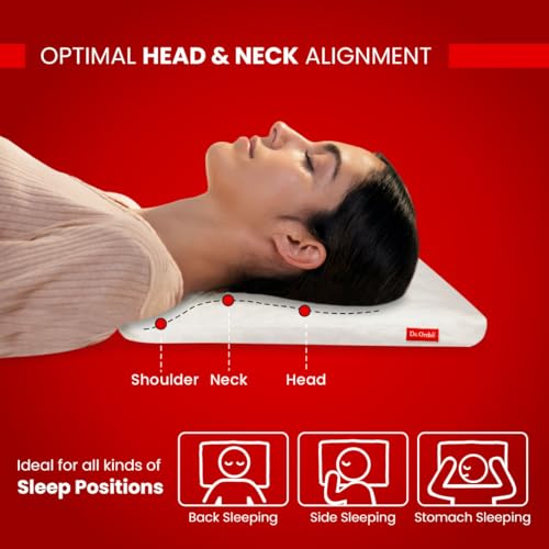 Dr. Ortho Dr.Ortho Orthopaedic Ultra Thin Memory Foam Pillow, Bed Pillow for Sleeping-Cervical Pillow for Neck & Shoulder Pain, Medium Firm - White (20" x 12.5" x 2") - Image 4