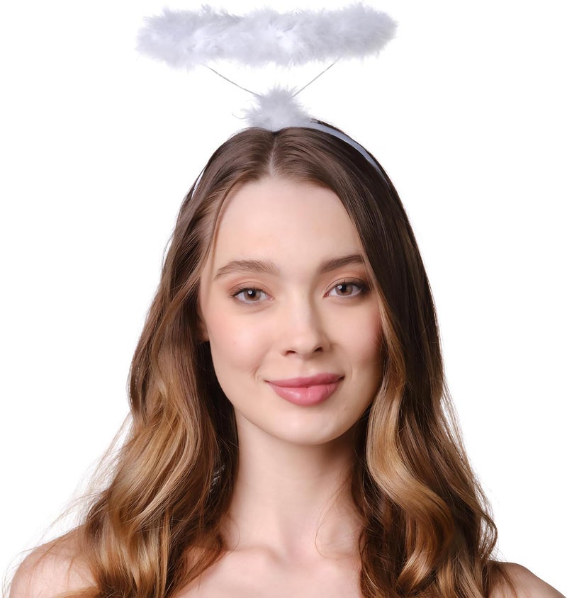 Cheerin Compact trendy practical build Angel Halo and Devil Horns Headband - White and Red - Costume Accessories Bulk storage easy optimized build - Image 5