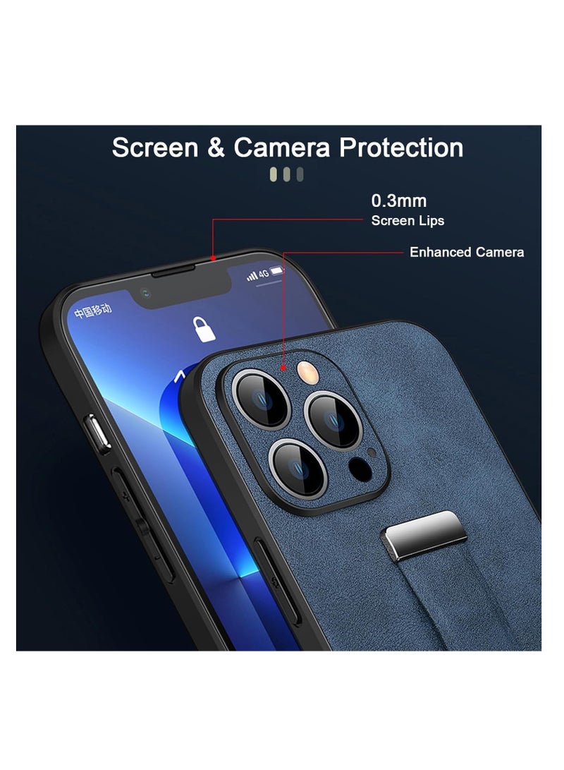 اووكاي جراب لهاتف iPhone 16 Pro Max، جراب عمل من جلد البولي يوريثان الفاخر مع حامل حزام معصم [حماية عدسة الكاميرا] جراب نحيف مقاوم للصدمات (أسود) - Image 5