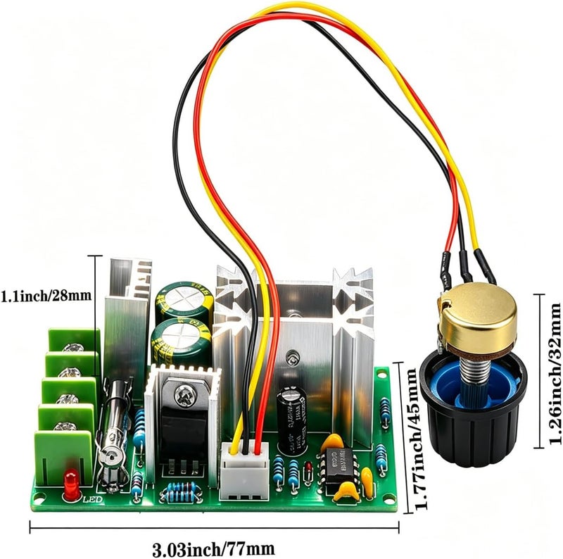 Gebildet وحدة تحكم محرك DC 12V 24V 36V 48V وحدة قيادة عالية الطاقة مع تحكم سرعة قابل للتعديل PWM حاكم إلكتروني مفتاح تنظيم 20A خافت LED فائق الصغر - Image 4