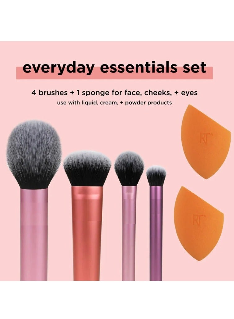 Makeup Brush Set with 6 Pics for foundation, eyeshadow, and concealer and 2 sponge blenders. - Image 2