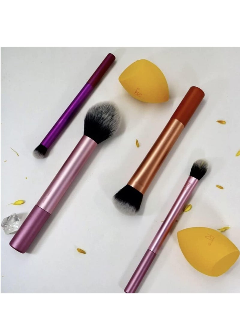 Makeup Brush Set with 6 Pics for foundation, eyeshadow, and concealer and 2 sponge blenders. - Image 3