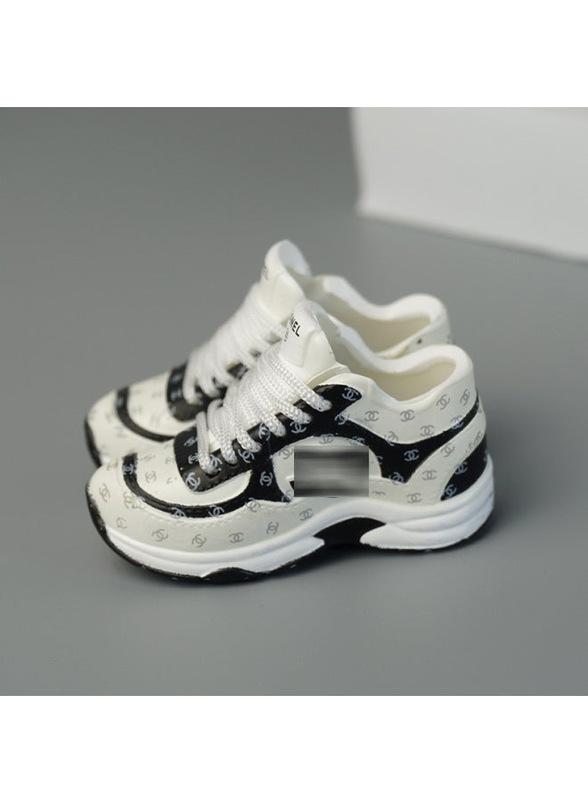 Loquat Labubu Labubu Doll Clothes 17cm Shoes Model 5cm Vinyl Toy Hand-made AJ Blind Box DIY High Luxury Series-Color:Incense. Home Torre Shoe 2.0 (White) - Image 1