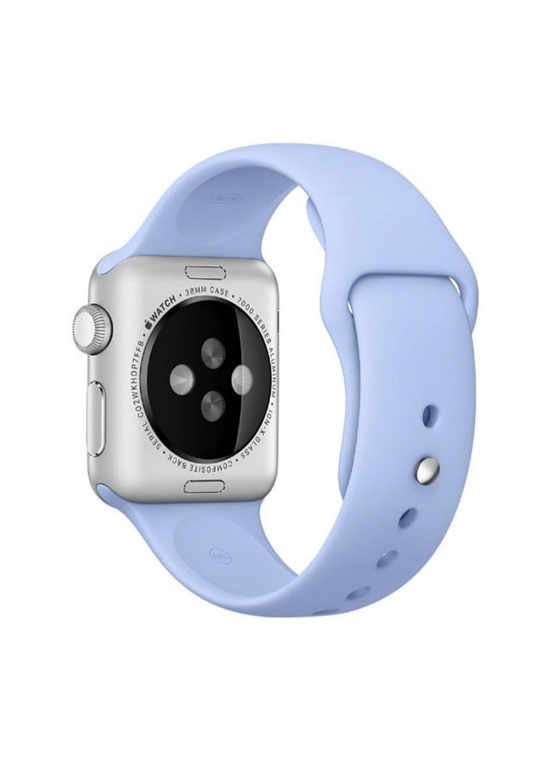 Silicone Sport Band Compatible with 42mm(Series 10)/41mm/40mm/38mm Strap for Apple Watch All Series Light Blue  - Image 2