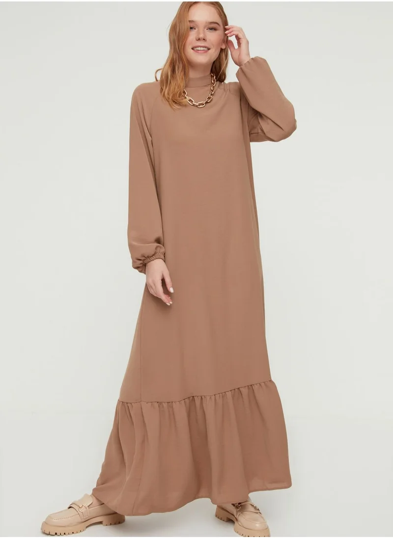 trendyol Puff Sleeve Tiered Hem Dress