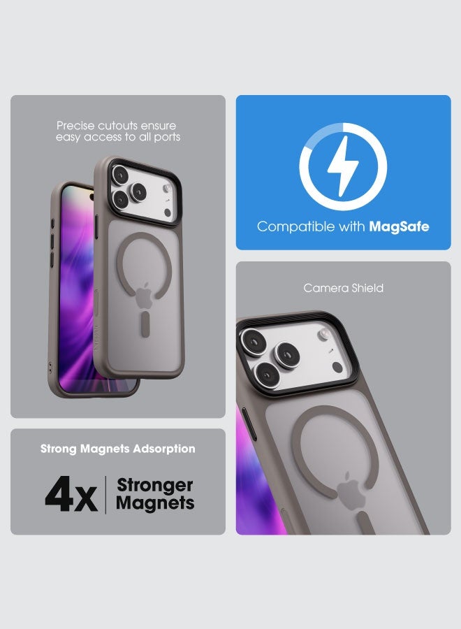 blupebble غطاء هجين غير لامع متوافق مع MagSafe لجهاز iPhone 17 Pro Max – غطاء واقي رفيع مضاد للصدمات - Image 3