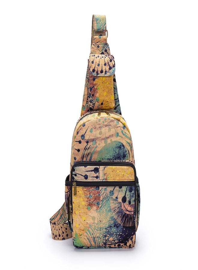 Coton Pose Women sling bag Elephant canvas large boho backpacks bohemian Crossbody Bag (purple yellow) - Image 1