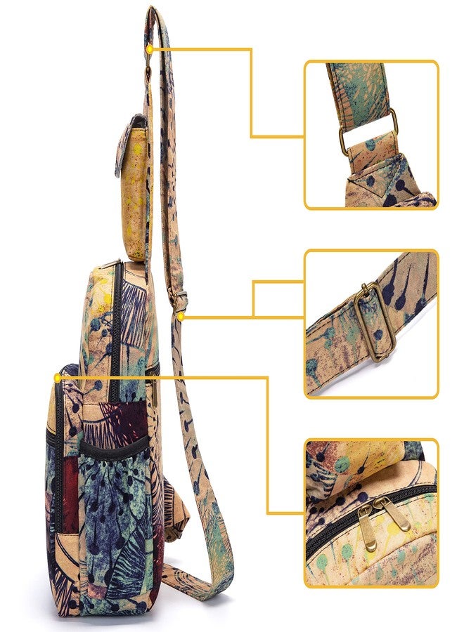 Coton Pose Women sling bag Elephant canvas large boho backpacks bohemian Crossbody Bag (purple yellow) - Image 5