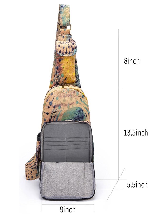Coton Pose Women sling bag Elephant canvas large boho backpacks bohemian Crossbody Bag (purple yellow) - Image 3