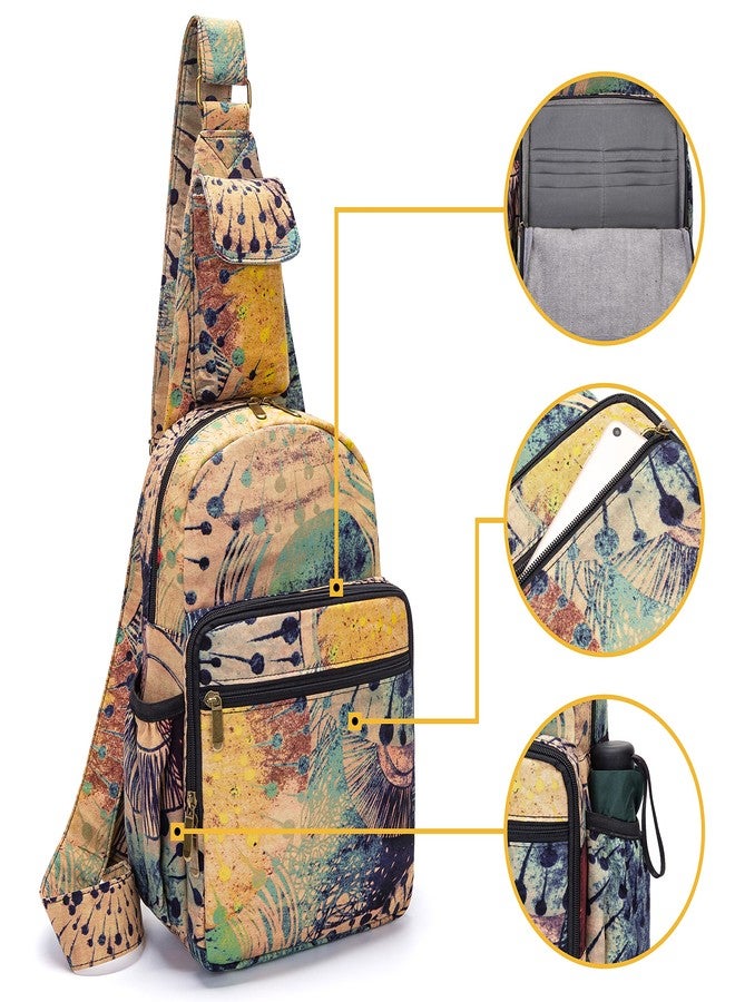 Coton Pose Women sling bag Elephant canvas large boho backpacks bohemian Crossbody Bag (purple yellow) - Image 4