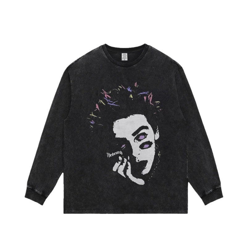 American fashion brand dark vintage printed short sleeve T-shirt men's and women's summer loose round neck half sleeve oversize fashion - Image 5