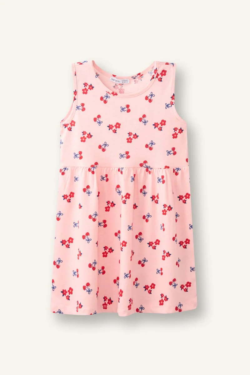 ديفاكتو Regular Fit Printed Sleeveless Knitted Dress