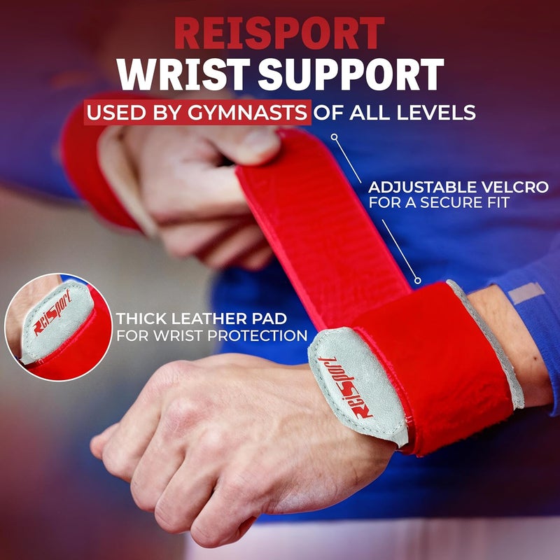 Reisport Gymnastic Wrist Support, Unisex One Size Wrist Support for Pull-up, Premium Leather Wrist Protection, Wrist Support with Hook & Loop Closure, Wrist Wraps for Weightlifting, Strength Training - Image 2