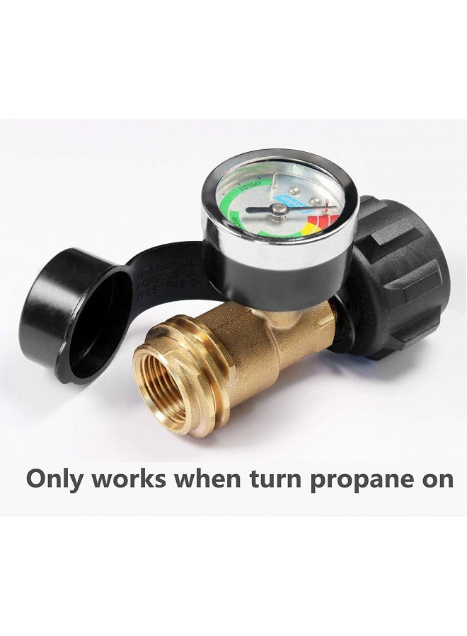 DOZYANT Propane Tank Gauge Level Indicator Leak Detector Gas Pressure Meter Color Coded Universal for Cylinder, BBQ Gas Grill, RV Camper, Heater and More Appliances - Type 1 Connection - Image 1