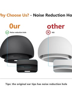 O Ozone silicone 4 Pair Replacement Ear Tips for AirPods Pro 2nd/1st Generation with Cleaner kit,Noise Reduction Hole with Cleaner kit - Medium  - Image 4