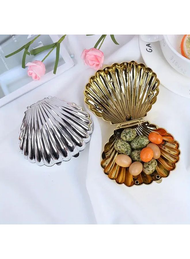 Golden 10Pcs Seashell Shape New Year Candy Favors Plastic Creative Decoration - Image 1