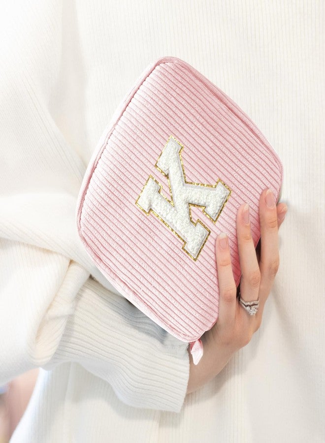 ليتغو حقيبة مكياج أنيقة للنساء - حقائب مكياج مزينة بحروف أولية، حقيبة مستحضرات تجميل، حقيبة مكياج للنساء، هدية مثالية لصديقتها المقربة، أو أختها، أو معلمتها، أو هدية عيد الفصح للمراهقات (حرف K، وردي) - Image 3