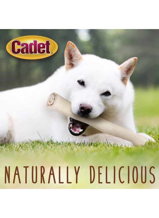 كاديت جلود بقر ممتازة للكلاب، لفائف جلد خام طويلة الأمد، علكات للكلاب مكون واحد، نكهة جلد البقر، 10 بوصات (4 قطع) - Image 3