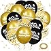 Woosytoo Happy Anniversary Balloons 18Pcs Black Gold Anniversary Party Decorations for Women Men Gold Silver 12Inch Metallic Confetti Anniversary Balloons for Indoor Outdoor Party Supplies - Image 2