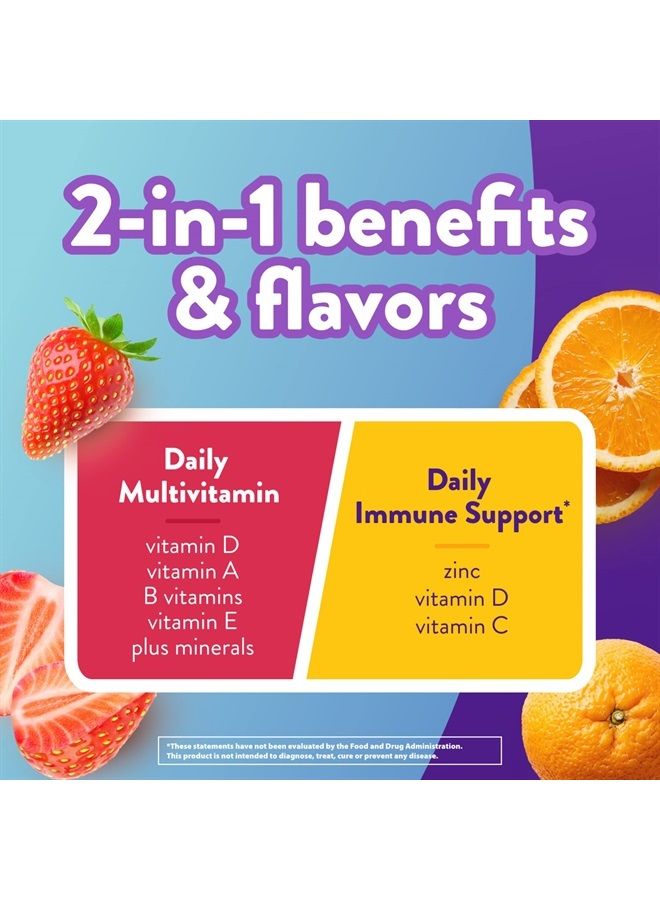 Vitafusion Multi+ Immune Support* – 2-in-1 Benefits & Flavors – Adult Gummy Vitamins with Vitamin C, Zinc, Daily Multivitamins, 90 Count - Image 2